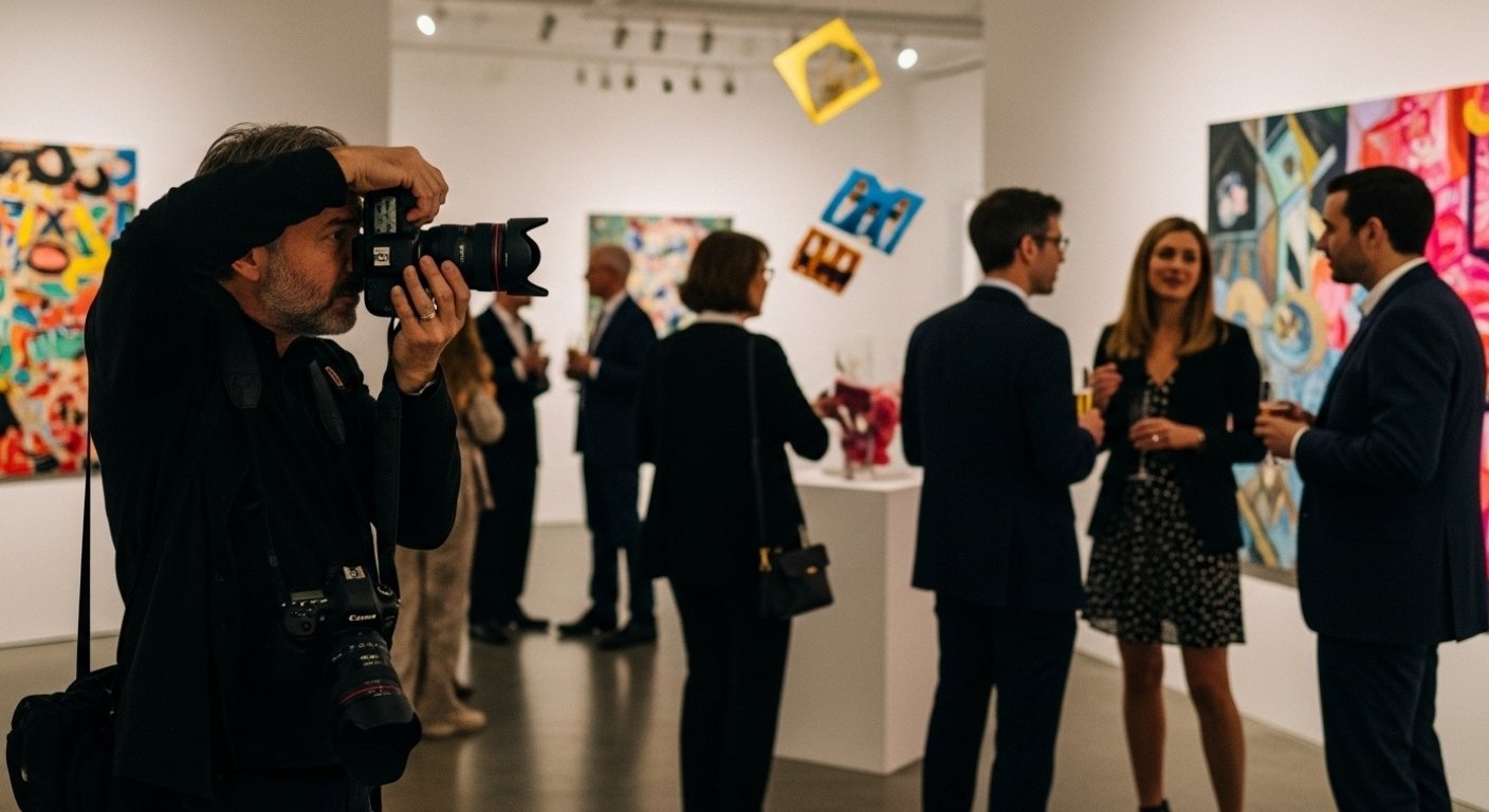 photographer in art museum